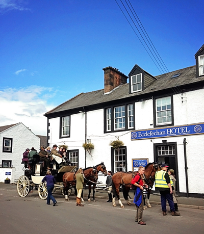 Horse Drawn Stage Coach at The Ecclefechan Hotel
