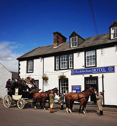 Horse Drawn Stage Coach at The Ecclefechan Hotel
